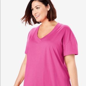 Roamans pink tunic 28 tee